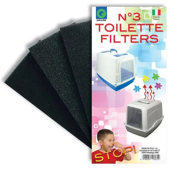 Set 3 substitutes for toilet-filter 9 x 18 x 2 h cm