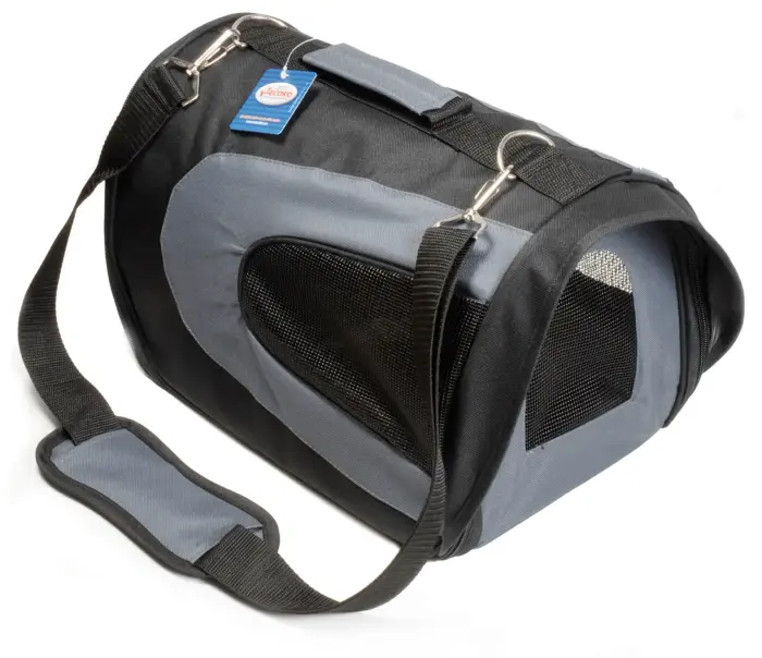 Bicolor pet carrier with leash and pocket M 35x22x23, mixed colors