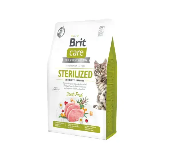 Brit Care Cat GF Sterilized Immunity Support Fresh Pork 2 kg