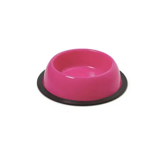 Pet bowl round 22 x 5,5 h, with anti-slide, lt. 0,65, different colors