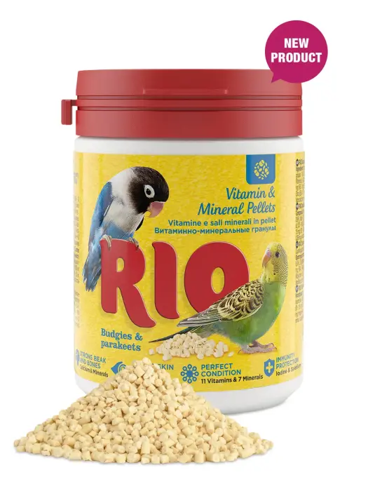 RIO Vitamin and mineral pellets for budgies and parakeets 120 g - papildbarība papagaiļiem