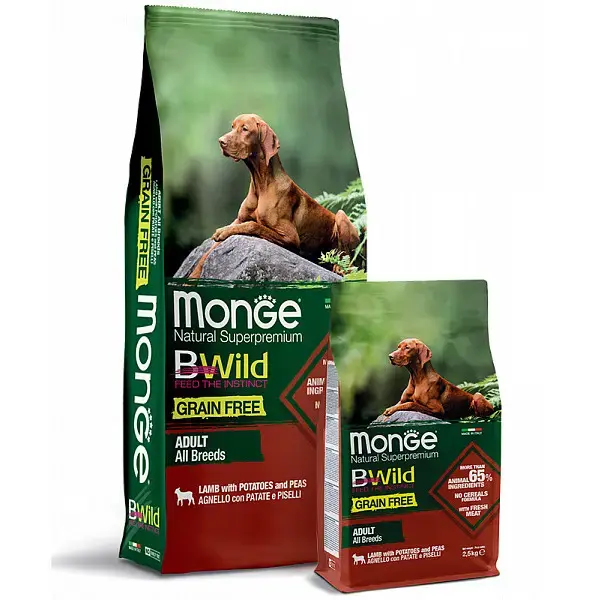 Monge Dog BWild Grain Free All Breeds Adult Lamb with Potatoes 12 kg
