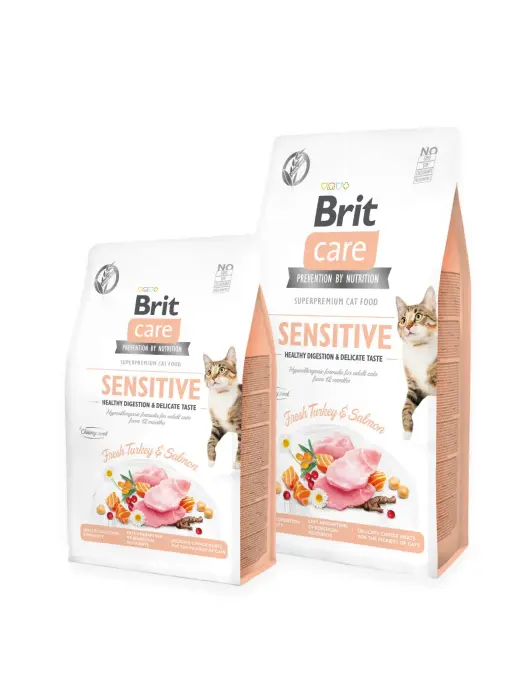 Brit Care Cat GF Sensitive Healthy Digestion&Delicate Taste  (Fresh Turkey&Salmon) 2 kg