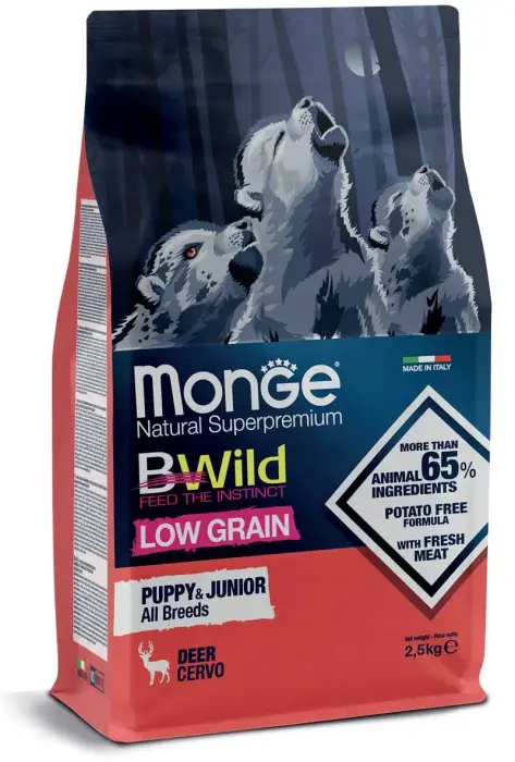 Monge Dog BWild Low Grain All Breeds Puppy & Junior Deer 2,5 kg