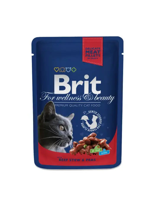 Brit Premium Cat Beef Stew & Peas 100 g konservi kaķiem
