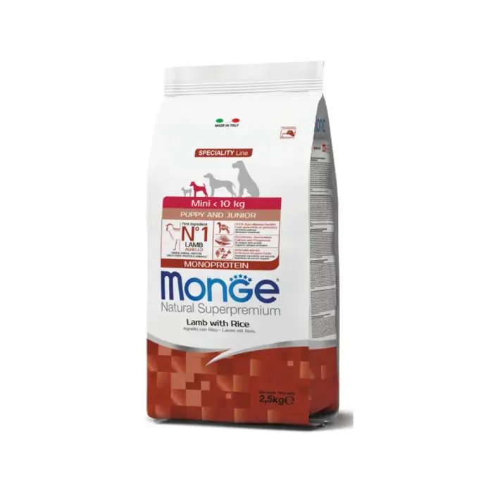 Monge Dog Mini Puppy and Junior Monoprotein Lamb with Rice 2,5 kg
