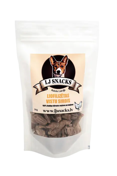 LJ Snacks liofilizētas vistu sirdis 50 g