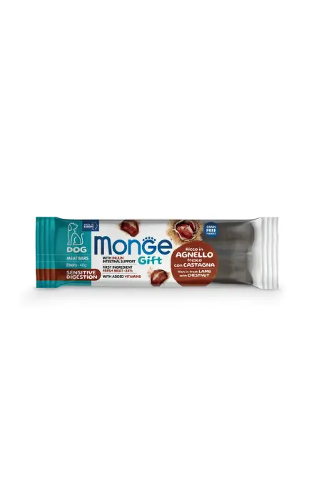 Monge Dog Gift Meat Bars Sensitive Digestion Rich in Fresh Lamb with Chestnut 40 g