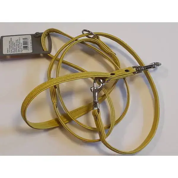 Training Leash Croque Bones 11/200 Faux Leather Kroko yellow/yellow