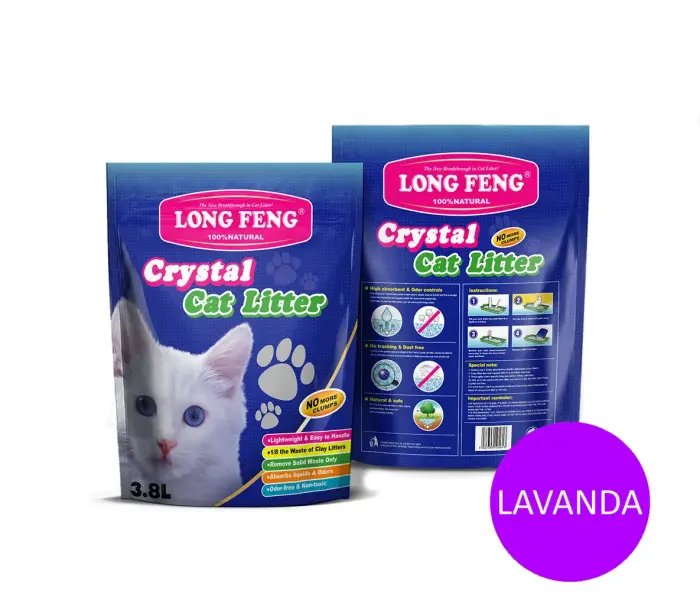 Silica gel cat litter Long Feng Lavender 3,8l - silikona smiltis