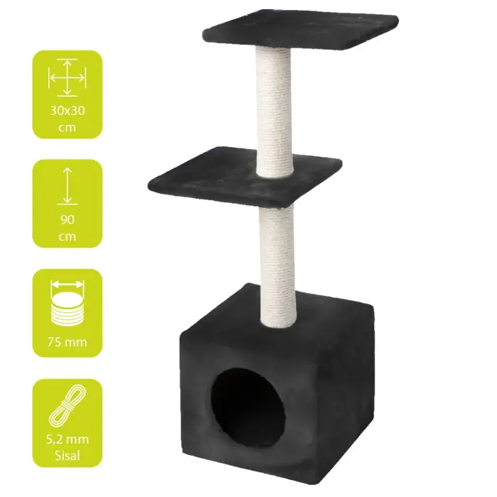 Scratching tree PALAZZO 30x30x90cm black