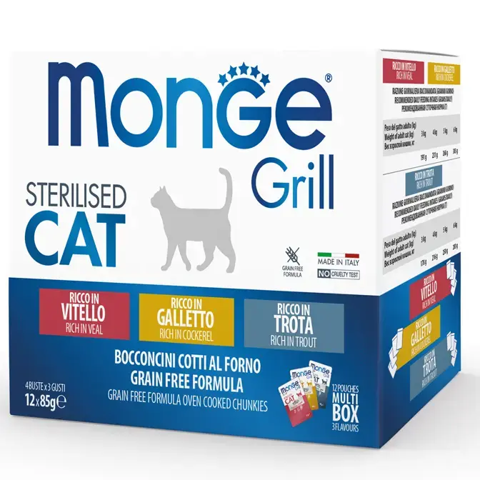 Monge Cat Grill Pouches Multipack Sterilised