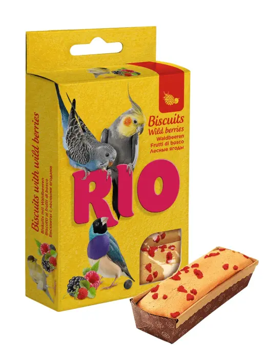 RIO Biscuits with wild berries for all types of birds 5x7g - cepumi ar meža ogām
