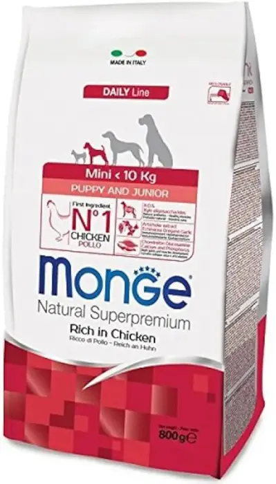 Monge Dog Mini Puppy and Junior Rich in Chicken 0,8 kg
