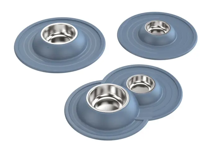 Volcano INOX Double soft bowl-holder cm. 49 x 33 x 6 h., different colors