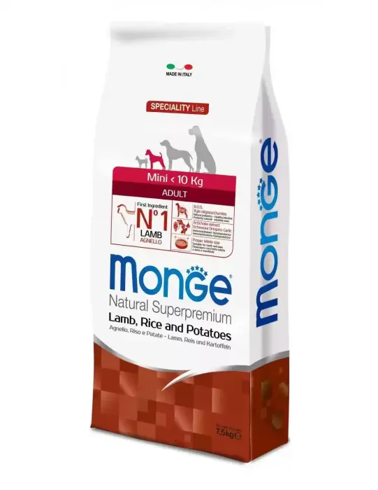 Monge Dog Mini Adult Monoprotein Lamb with Rice and Potatoes 7,5 kg