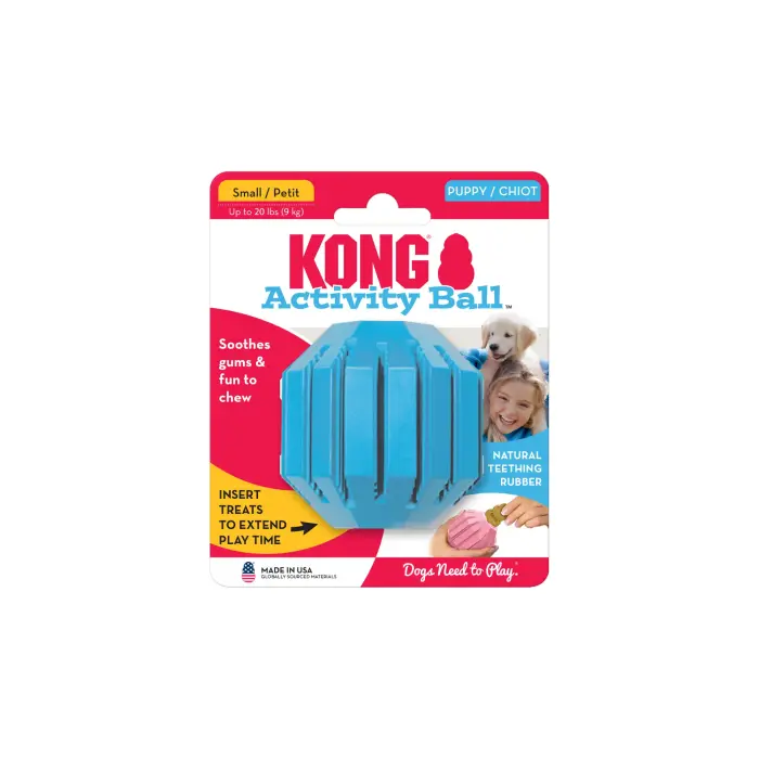 KONG Puppy Activity Ball Small Assorted - rotaļlieta kucēniem