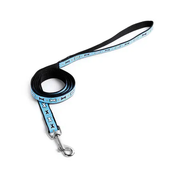 RECORD NYLON LEASH SMALL BONES LIGHT BLUE 1X120 CM