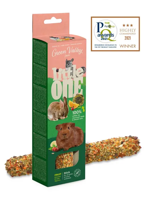 Little One "Green valley" Fully edible grain free stick for small mammals with fruit 180g