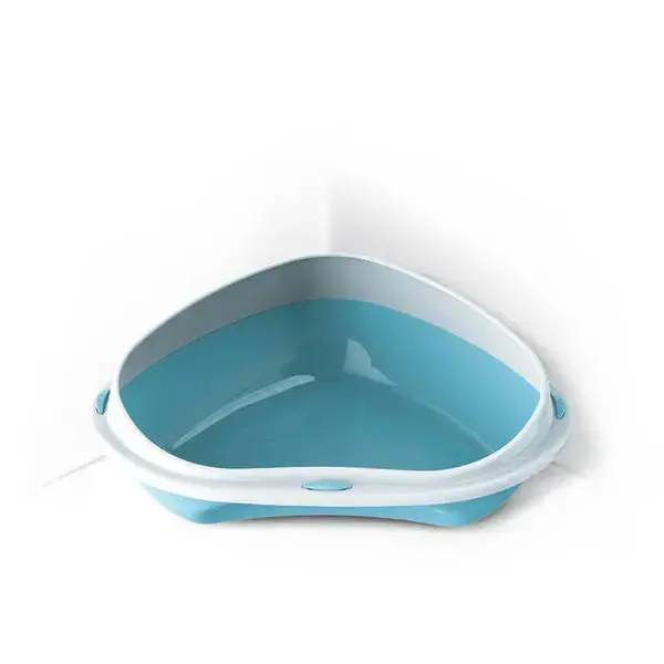 Atvērtā kaķu stūra tualete ar apmali Shuttle Corner Big 58x48x20,5 cm, dažādas krāsas