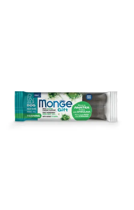 Monge Dog Gift Meat Bars Training Rich in Fresh Duck with Spirulina 40 g