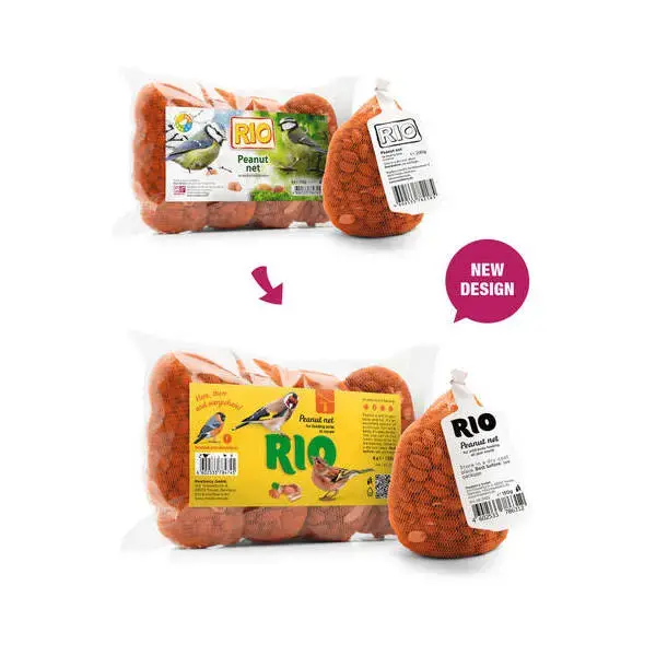 RIO Peanut net 150 g - zemesriekstu tīkls putnu barošanai dabā