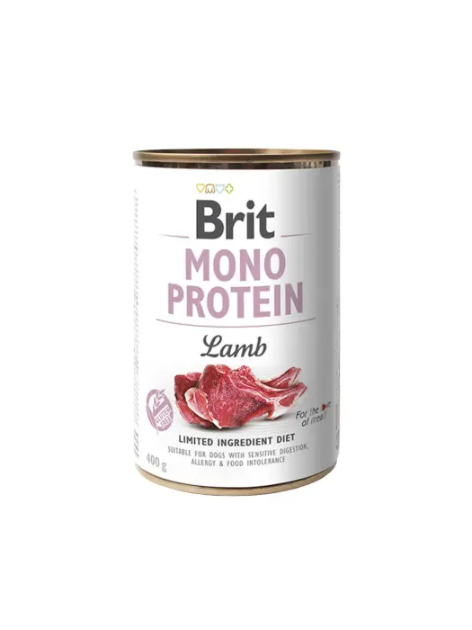 BRIT CARE wet Mono Protein Lamb 400 g konservi suņiem