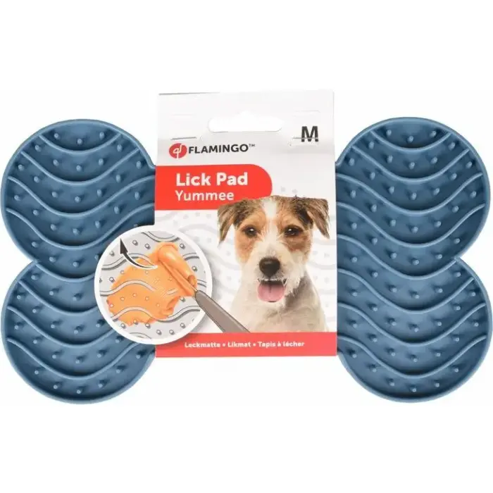 Flamingo LICK PAD YUMMEE SILICONE BONE PETROL M 21,8CM