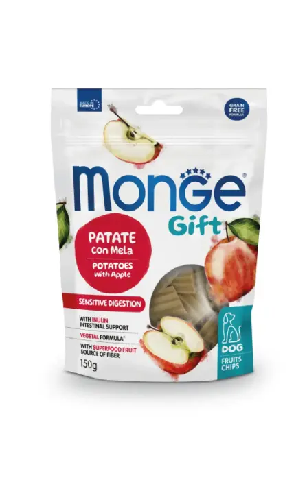 Monge Dog Gift Fruits Chips Sensitive Digestion Adult Potatoes with Apple 150 g