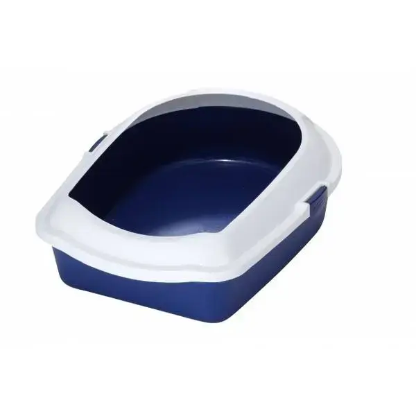 Atvērtā kaķu tualete ar apmali ECO (M) 43x56x14 cm blue