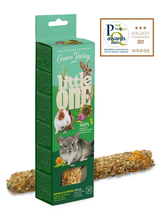 Little One "Green valley" Fully edible grain free stick for small mammals with herbs and flowers