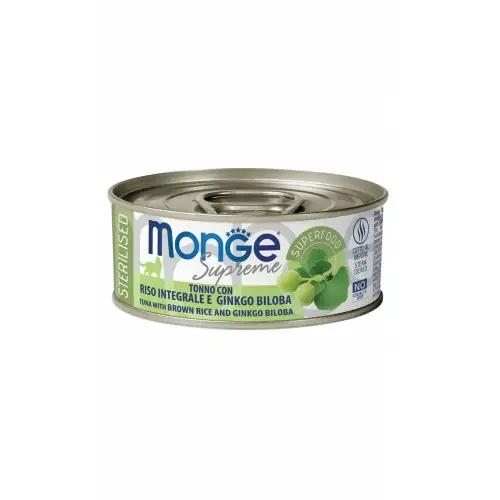 Monge Cat Supreme Sterilised Tuna Flakes with Brown Rice and Ginkgo Biloba 80 g