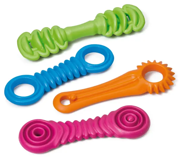 Dog toy GeoToy Long 24x11cm, mixed shapes, different colors