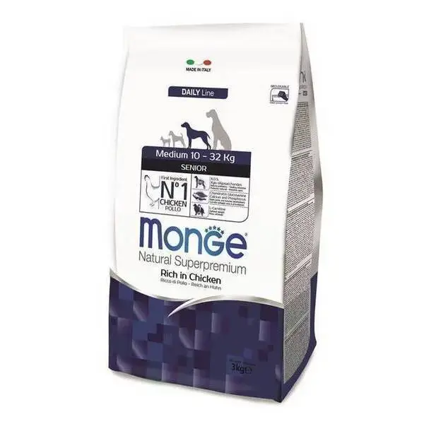 Monge Dog Medium Senior Rich in Chicken 3 kg